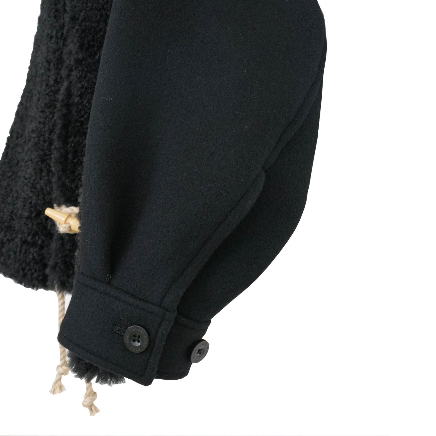 
                  
                    DOUBLE FACE FAUX SHEARLING DUFFLE JACKET-CREAM-
                  
                