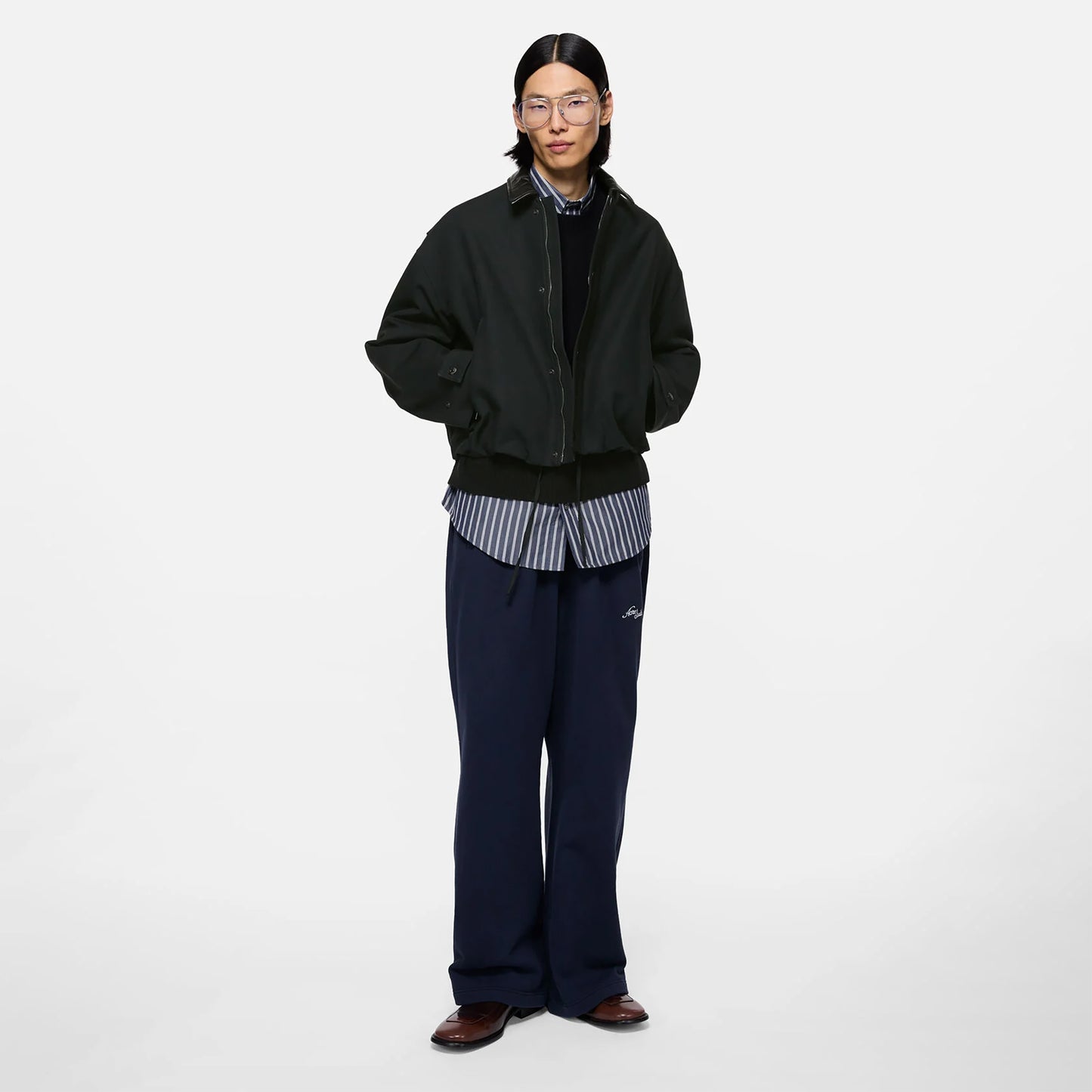 
                  
                    BOMBER WITH LEATHER COLLAR
                  
                