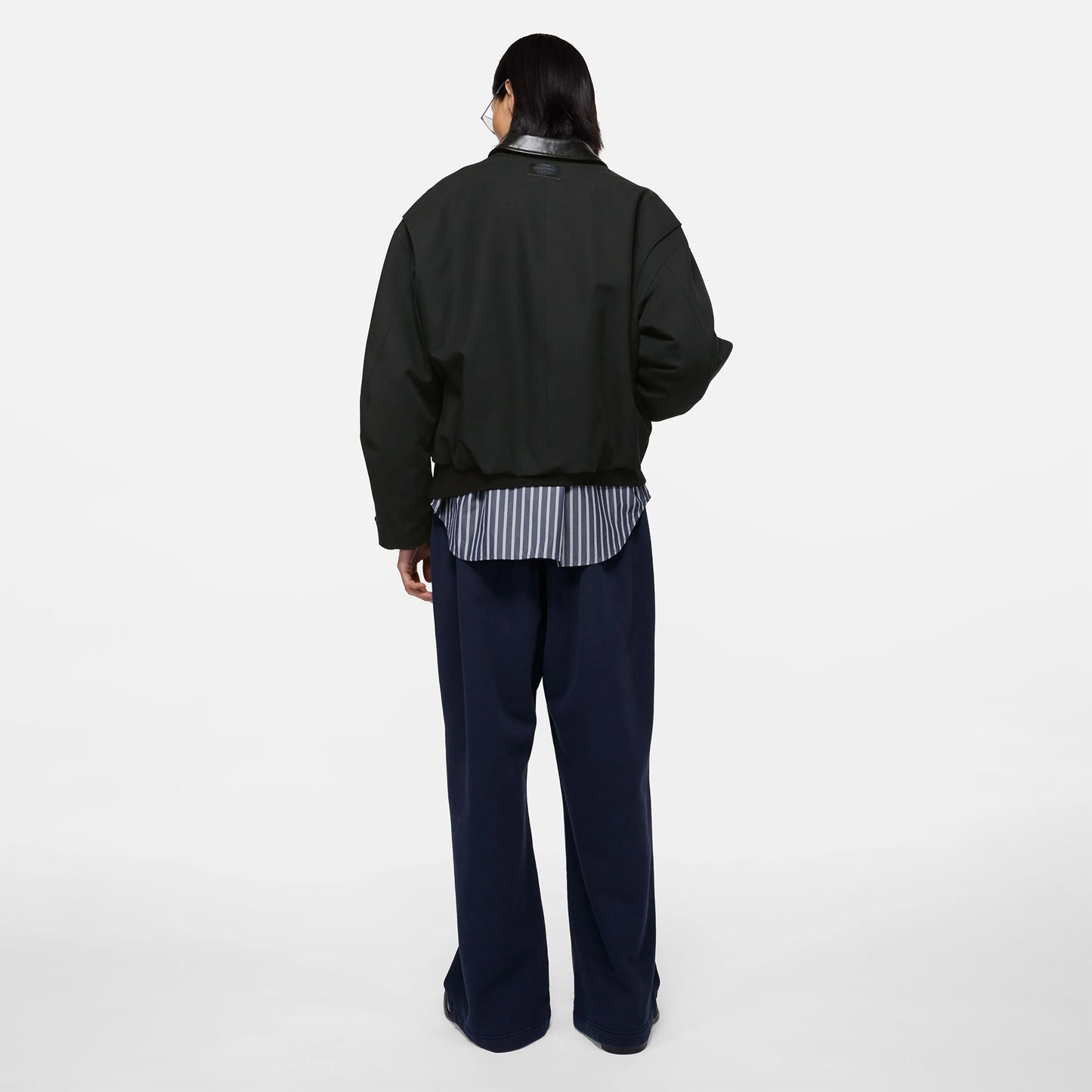 
                  
                    BOMBER WITH LEATHER COLLAR
                  
                