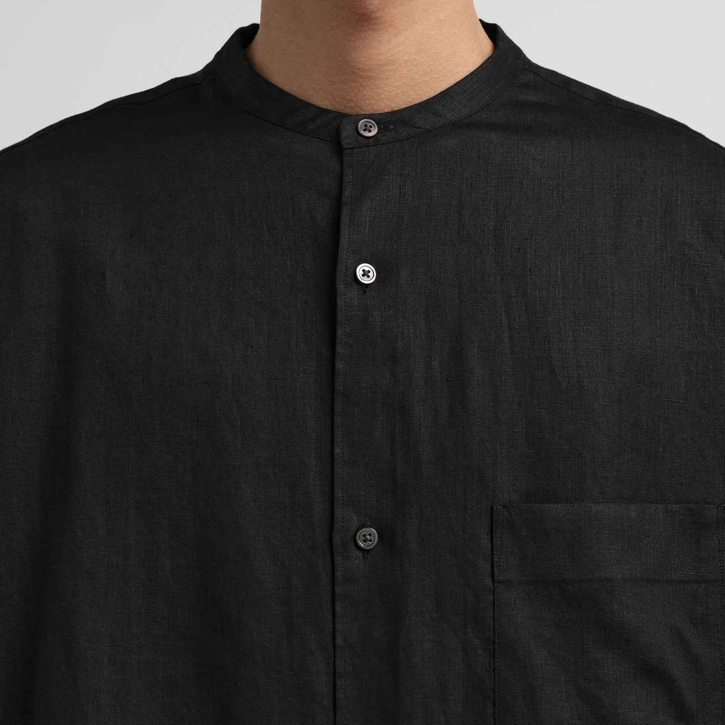 
                  
                    LINEN L/S OVERSIZED BAND COLLAR SHIRT
                  
                