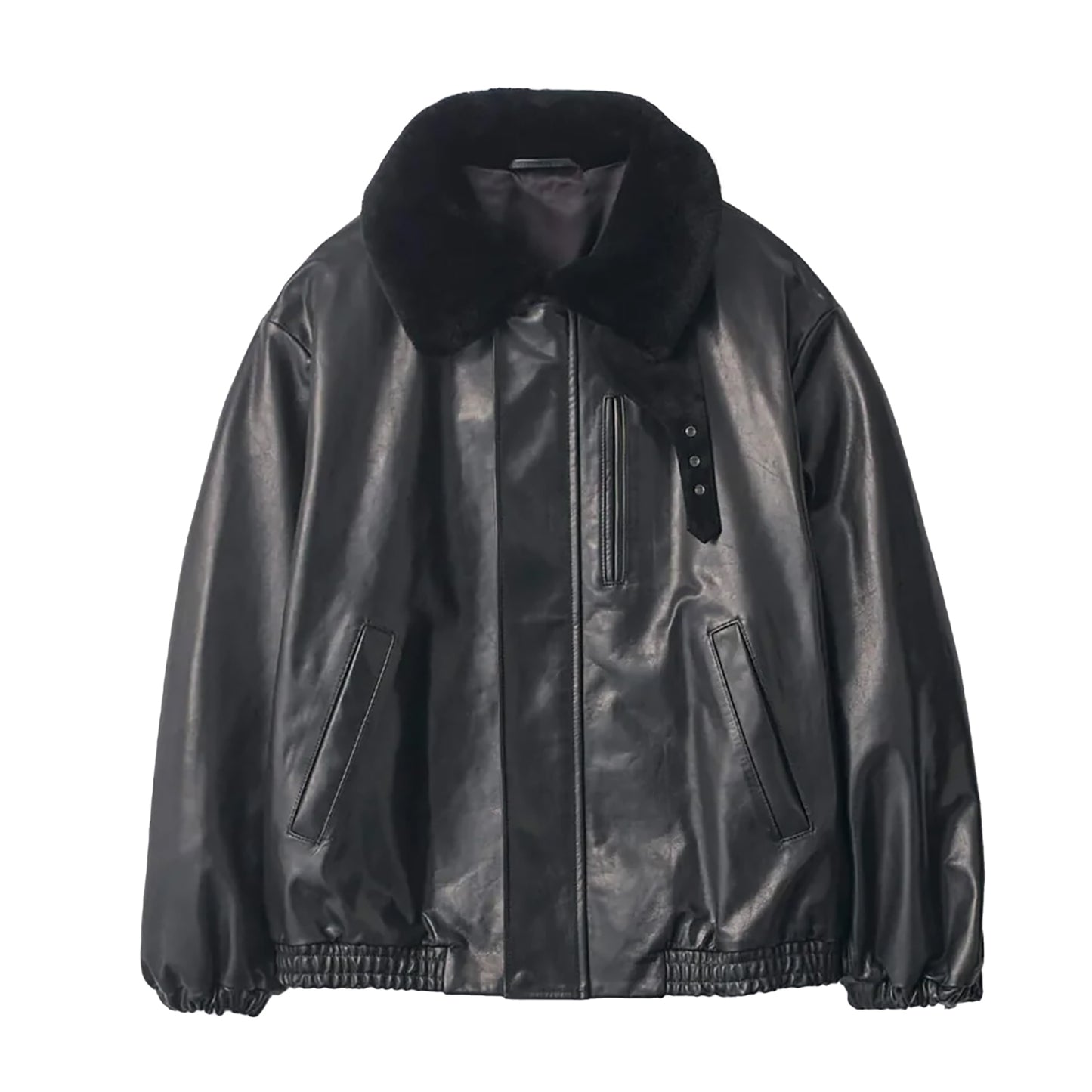 
                  
                    MOUTON COLLAR CALF ZIP JACKET
                  
                