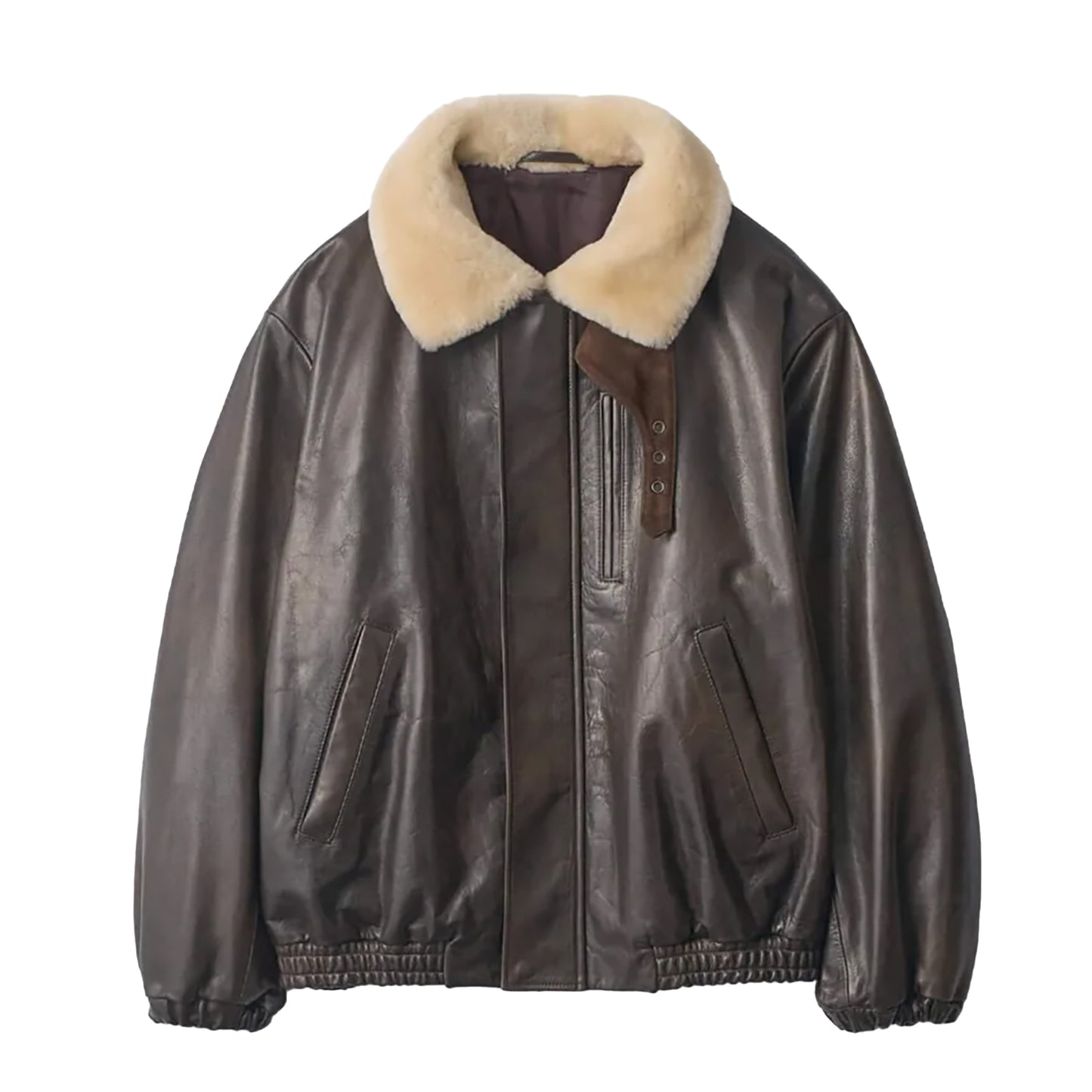 
                  
                    MOUTON COLLAR CALF ZIP JACKET
                  
                