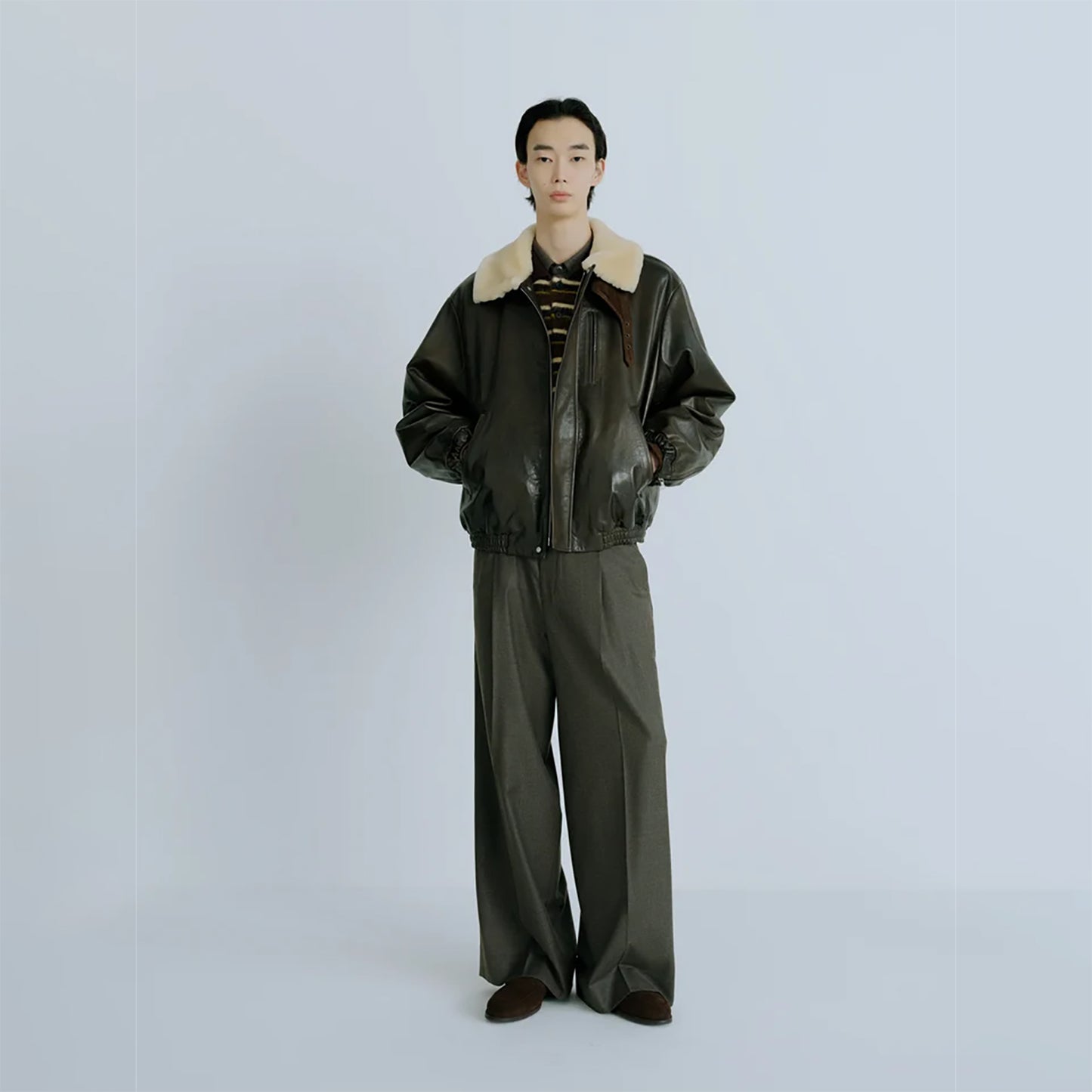 
                  
                    MOUTON COLLAR CALF ZIP JACKET
                  
                