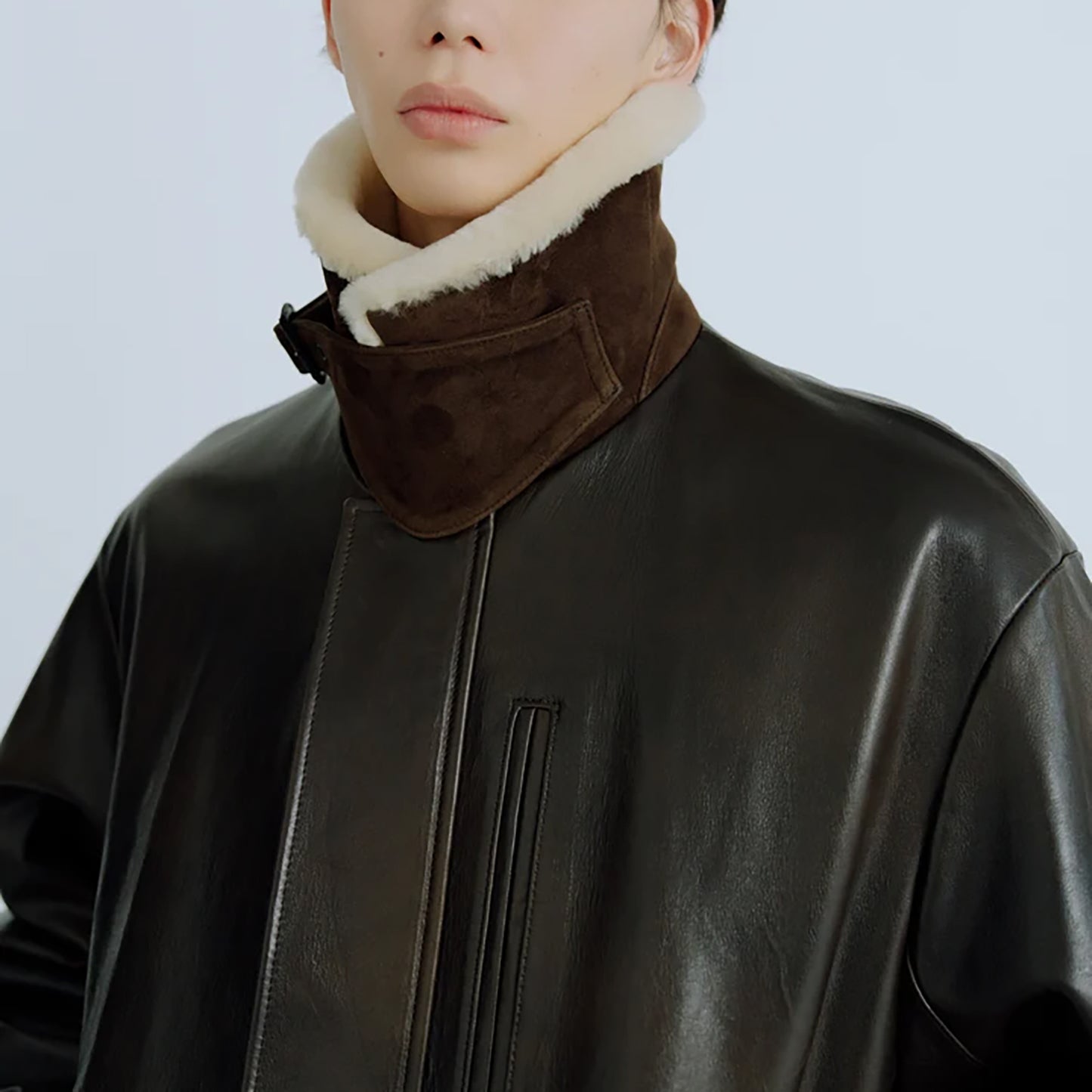 
                  
                    MOUTON COLLAR CALF ZIP JACKET
                  
                
