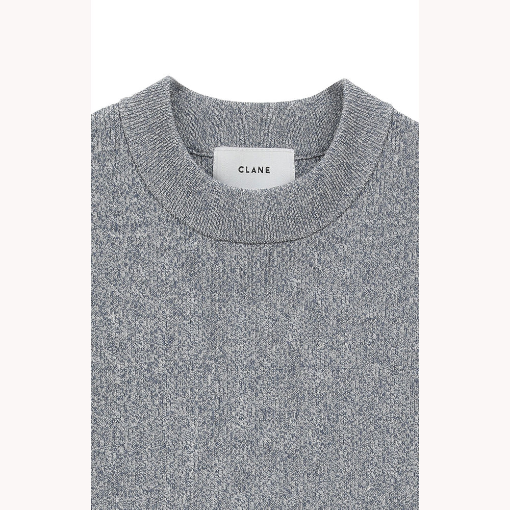 SQUARE SLEEVE KNIT TOPS -BLUE- – OBLIGE