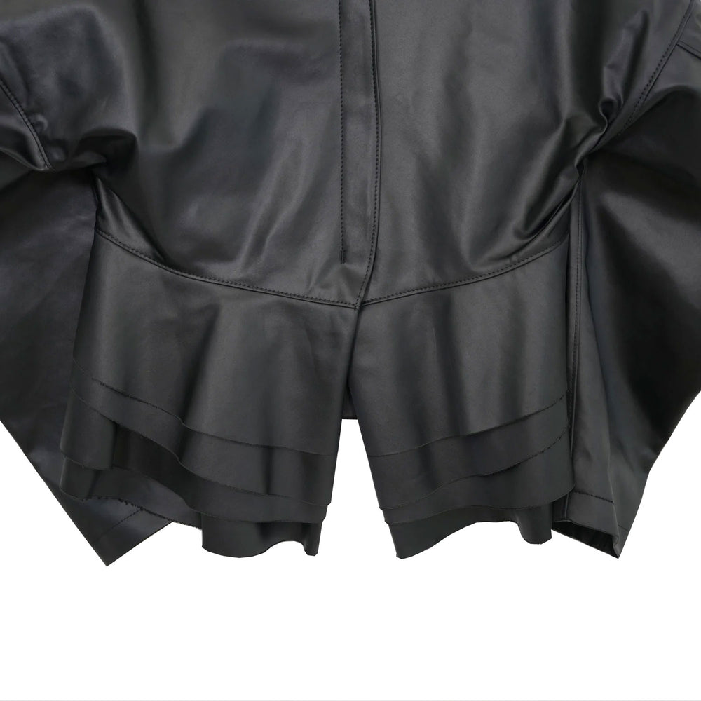 
                  
                    ペプラムフェイクレザージャケット-BLACK-
                  
                