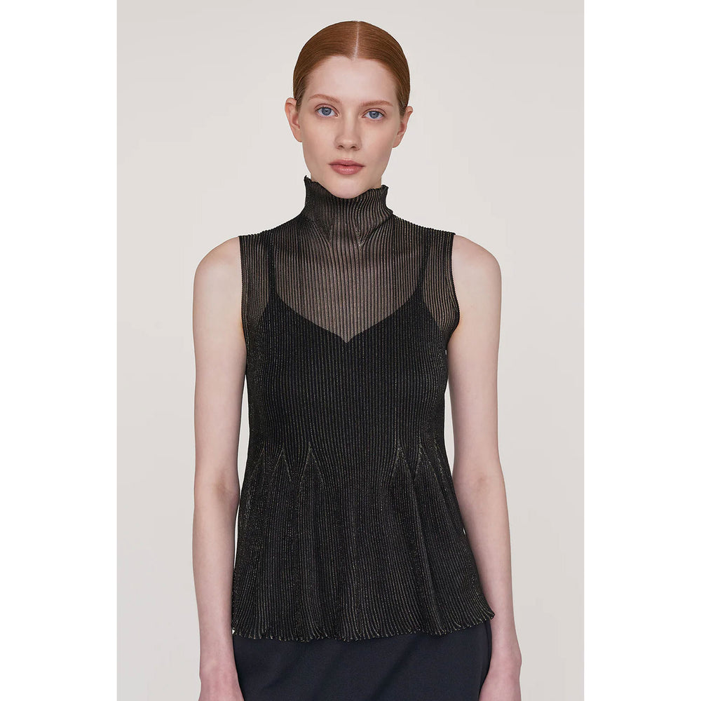 
                  
                    HYPHA LUCENT GLITTER SLEEVELESS TOP-PEARL GOLD-
                  
                