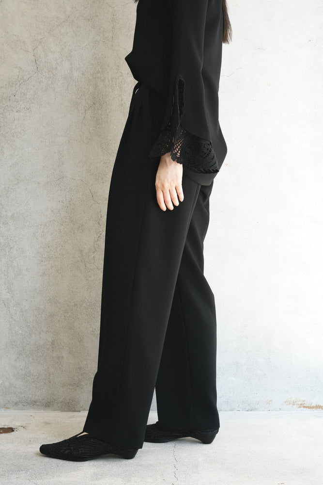 
                  
                    Triacetate Polyester Georgette High Waisted Trousers - black
                  
                
