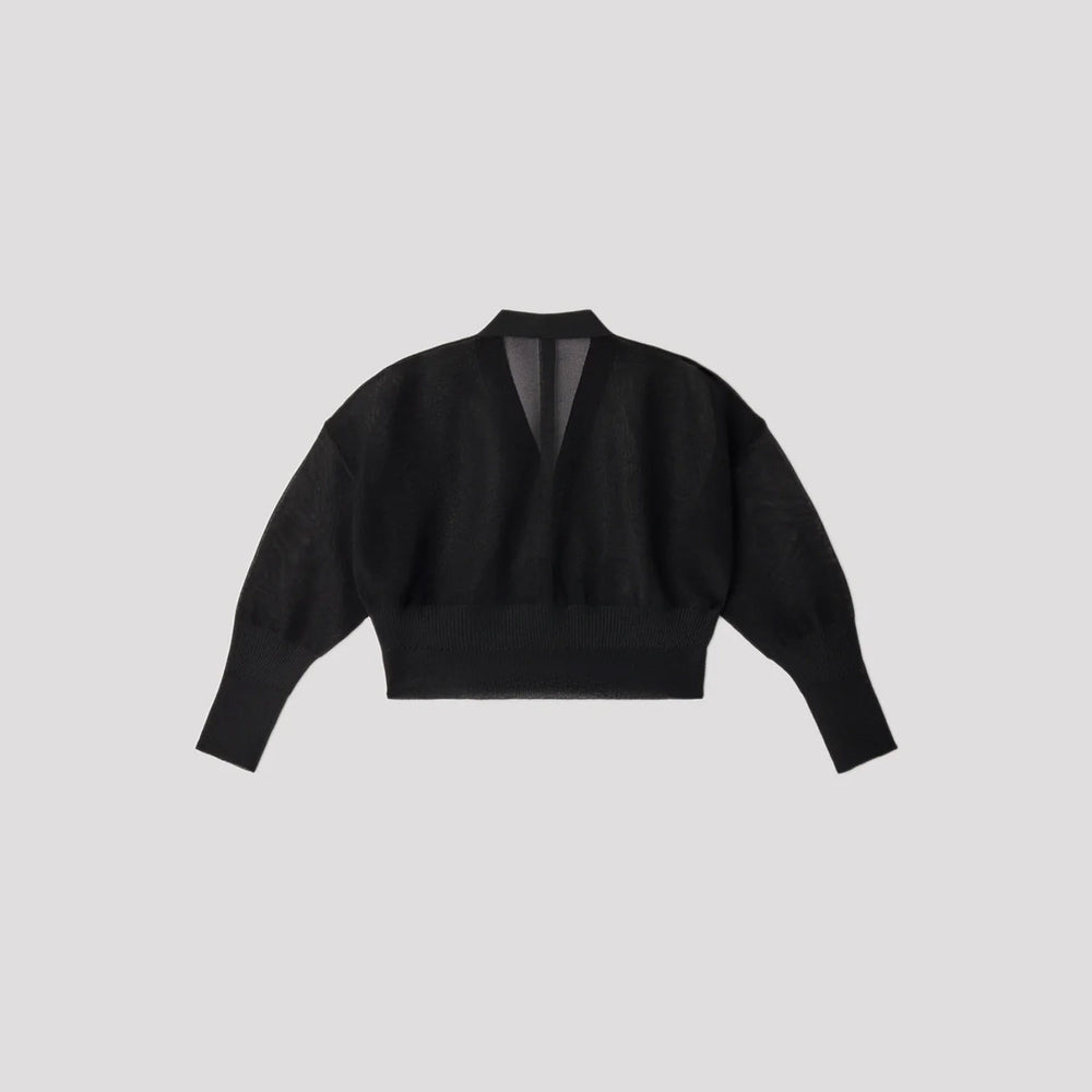 GARTER LUCENT CROPPED CARDIGAN-BLACK- – OBLIGE