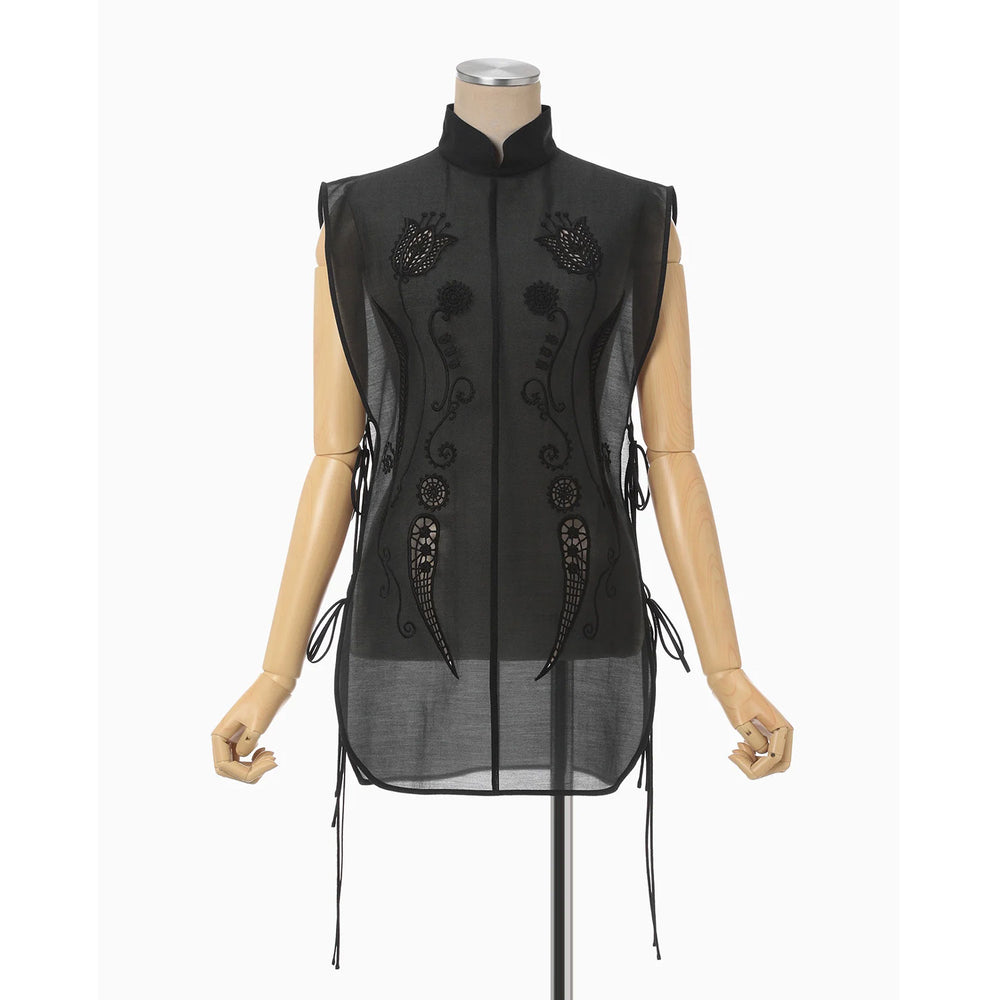 
                  
                    Sheer Embroidery Vest - black
                  
                