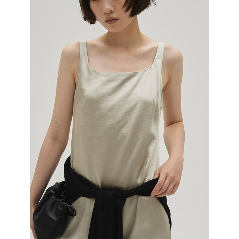 
                  
                    Squareneck Satin Dress
                  
                