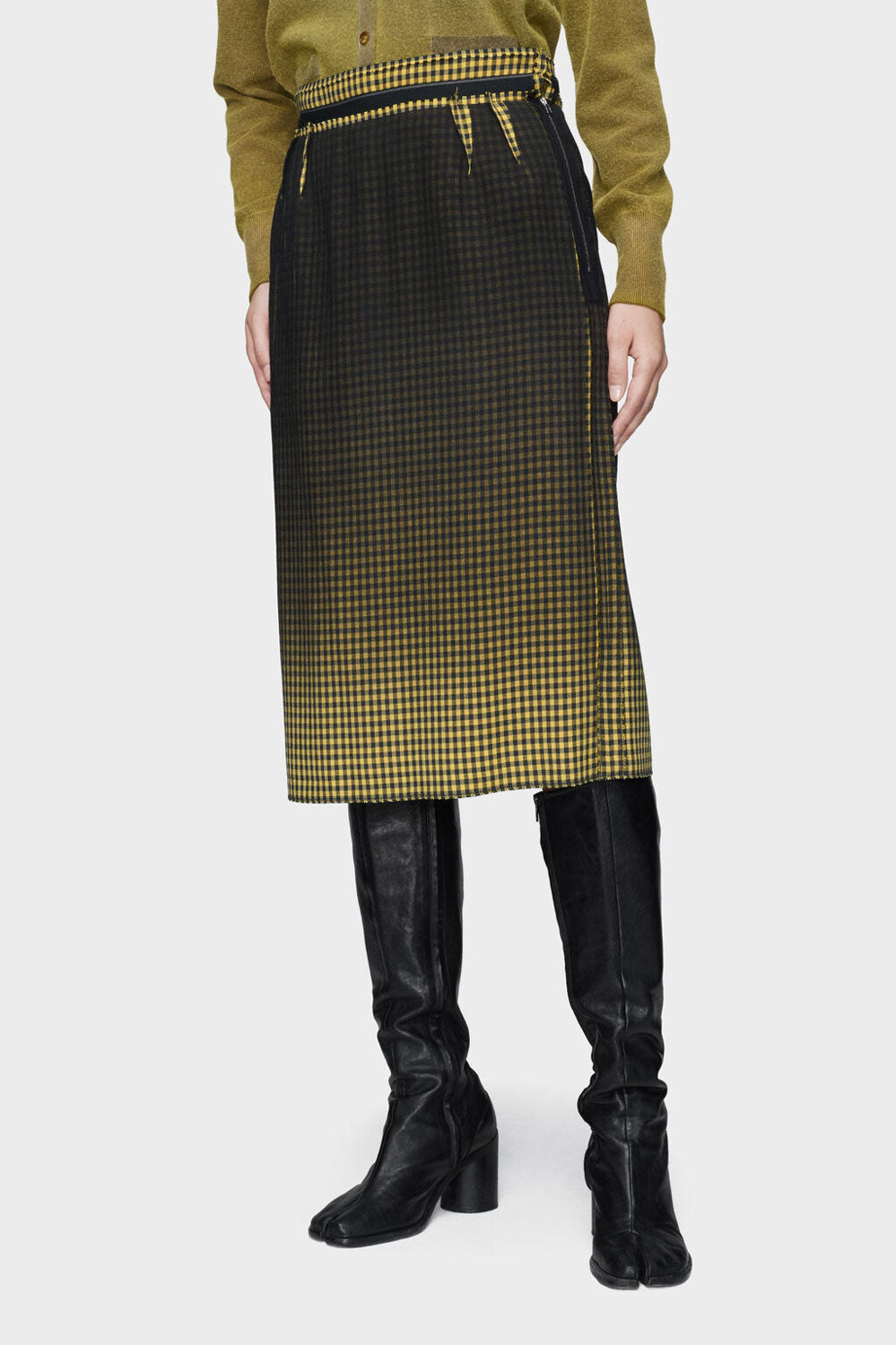 
                  
                    Faded check wool skirt
                  
                