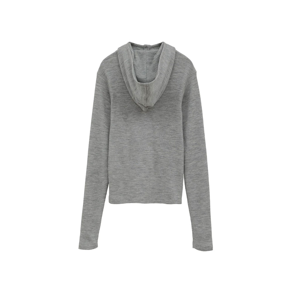 
                  
                    WOOL RIB HOODED TIGHT TOPS -GRAY-
                  
                