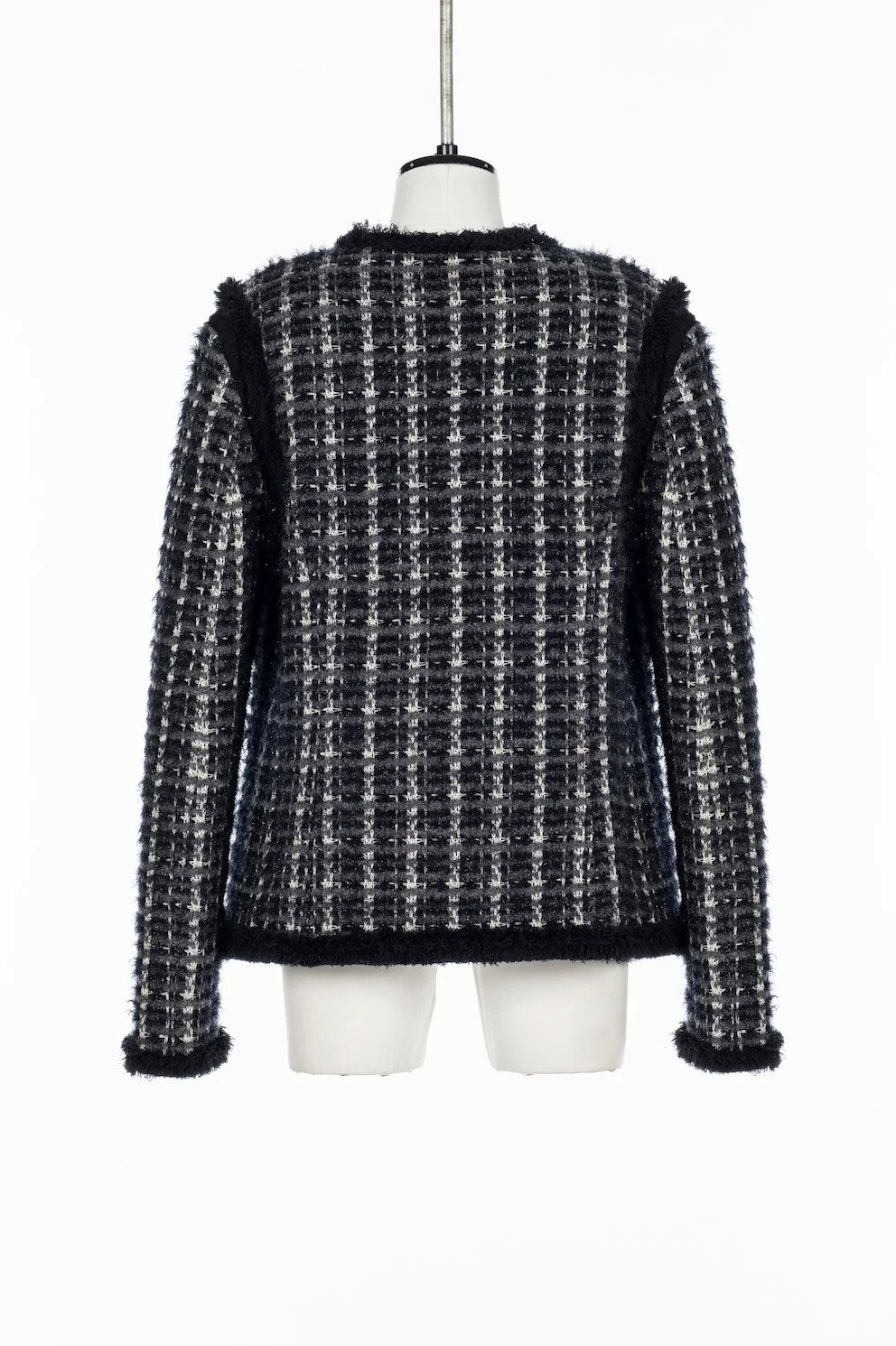 
                  
                    FRINGE TRIM TWEED KNIT JACKET
                  
                