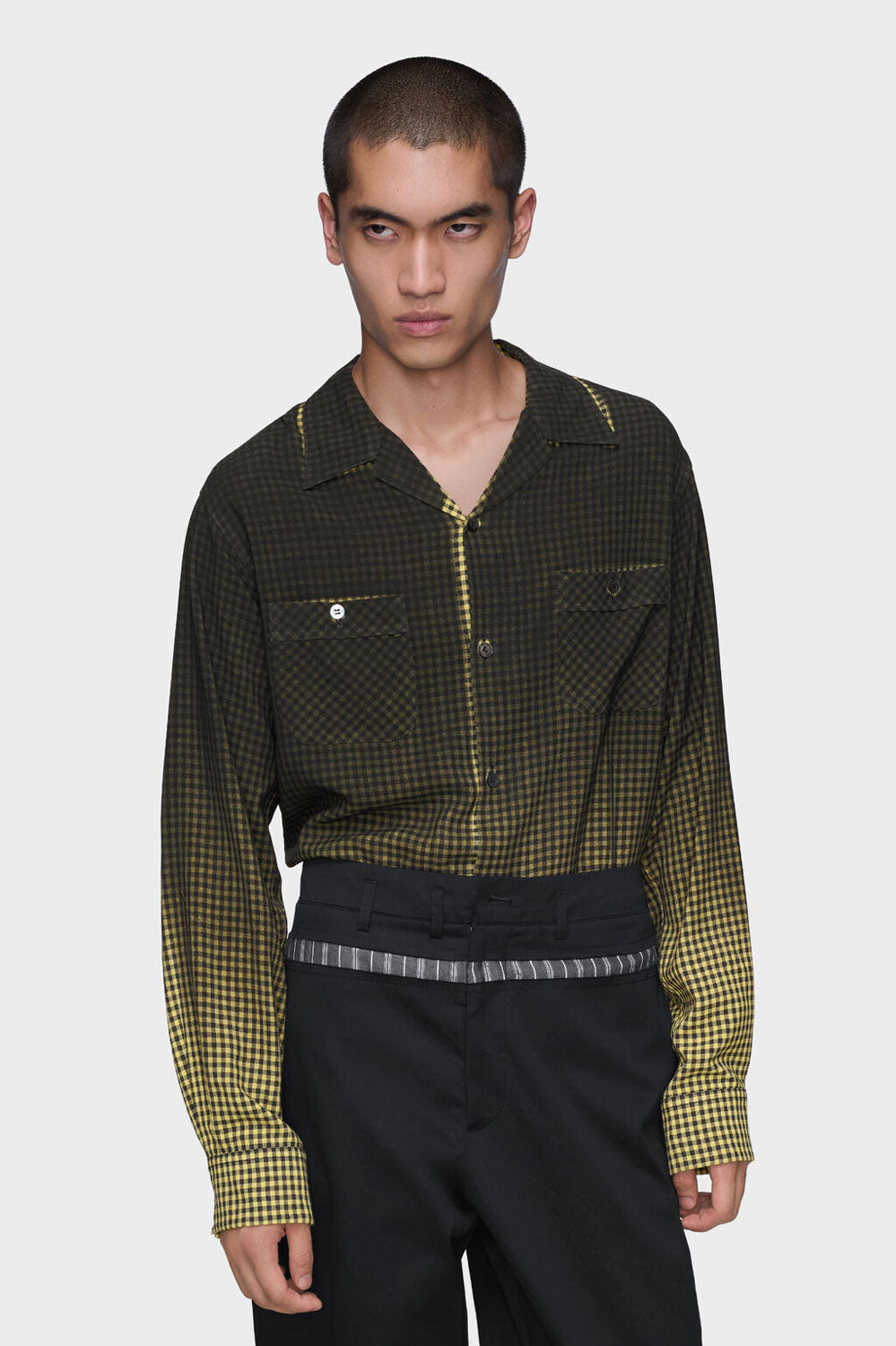 
                  
                    Faded check shirt -YEL/BLK-
                  
                