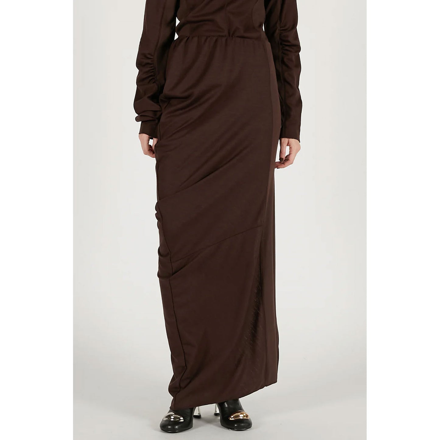 
                  
                    Wool Slouchy Skirt-GREY-
                  
                