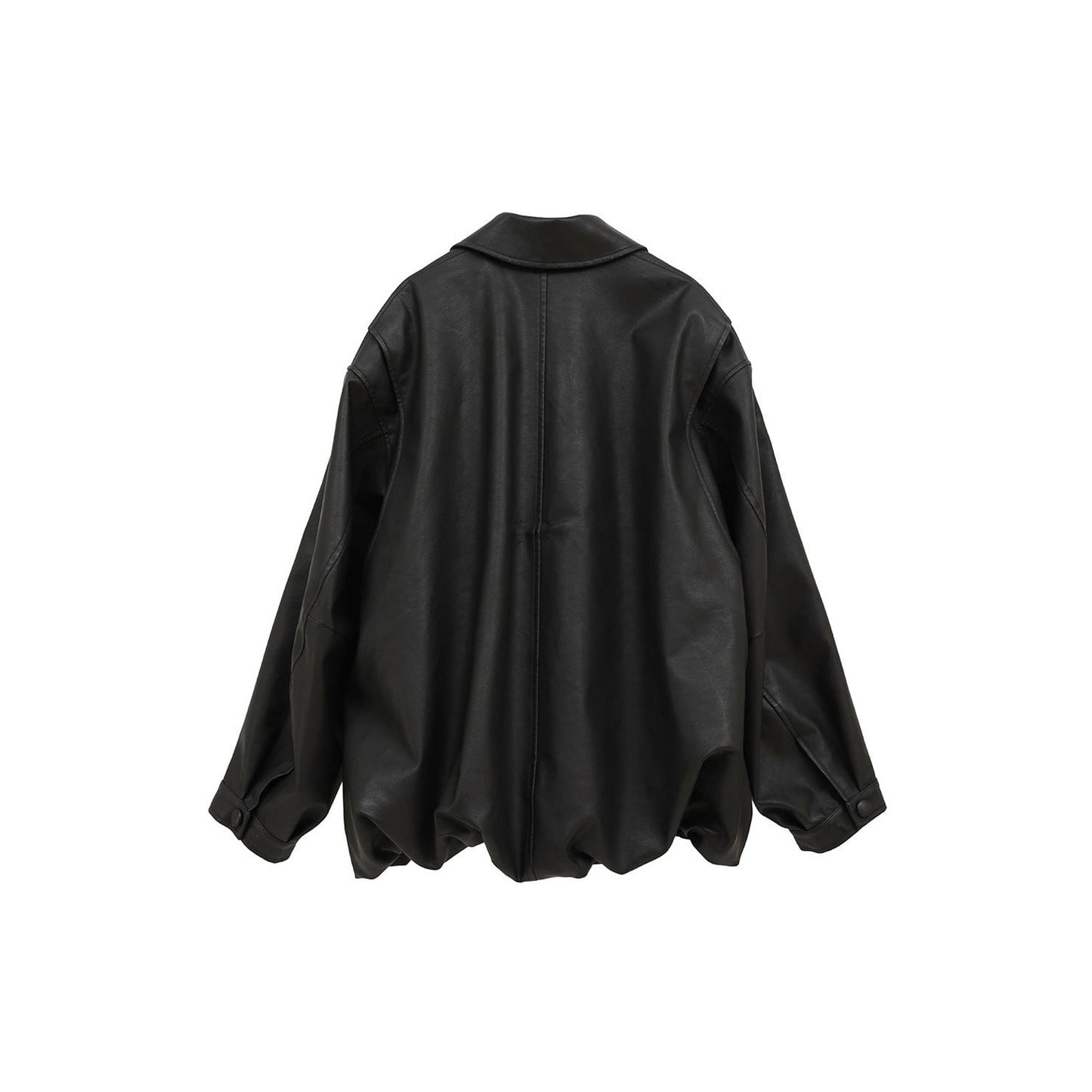 
                  
                    FAKE LEATHER BALLOON JACKET-BLACK-
                  
                