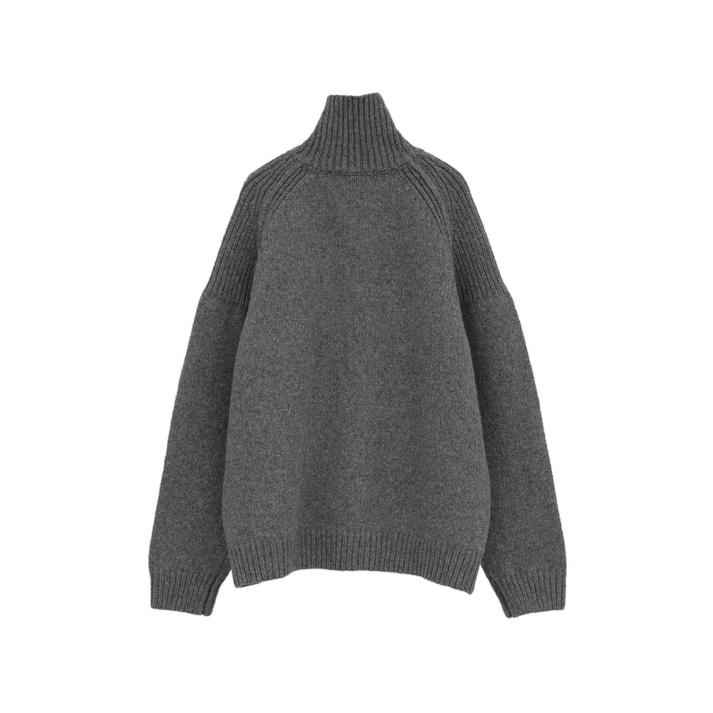 
                  
                    POCKET ZIP KNIT TOPS-GRAY-
                  
                