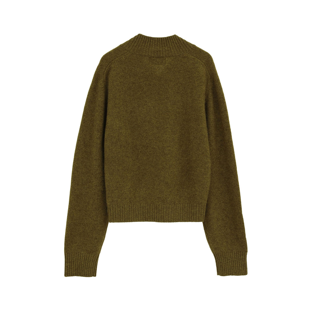 YAK V NECK KNIT TOPS -CHACOAL GRAY- – OBLIGE