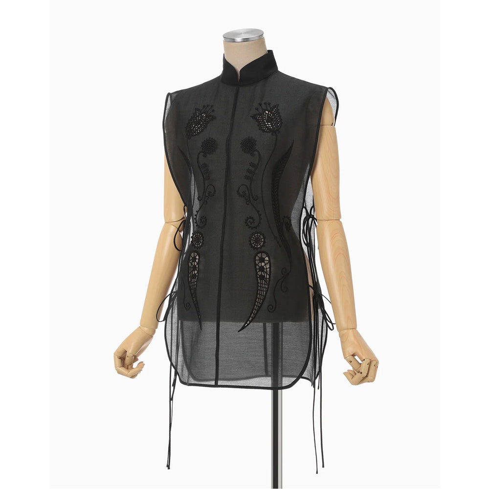 
                  
                    Sheer Embroidery Vest - black
                  
                