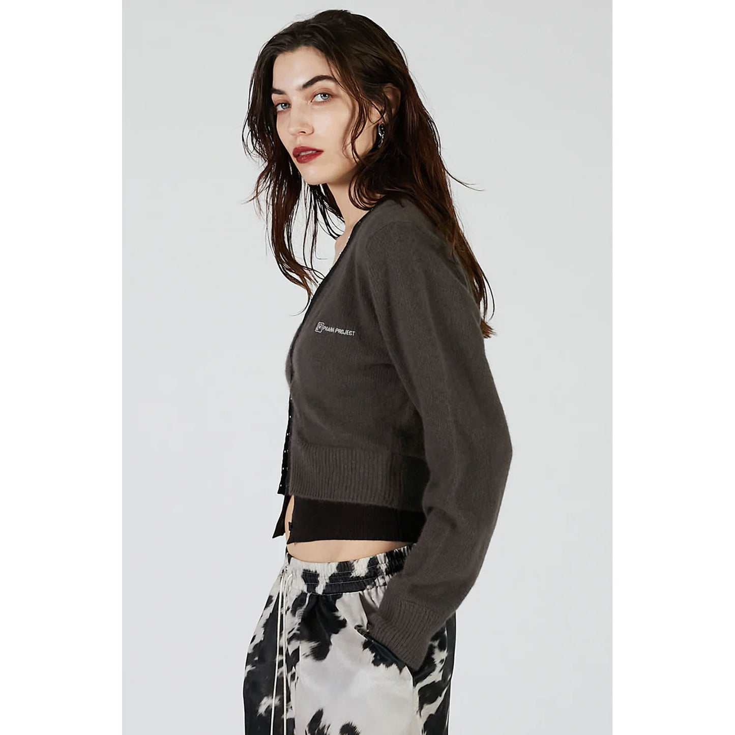 
                  
                    V-Neck Layered CardiganC.GREY-
                  
                