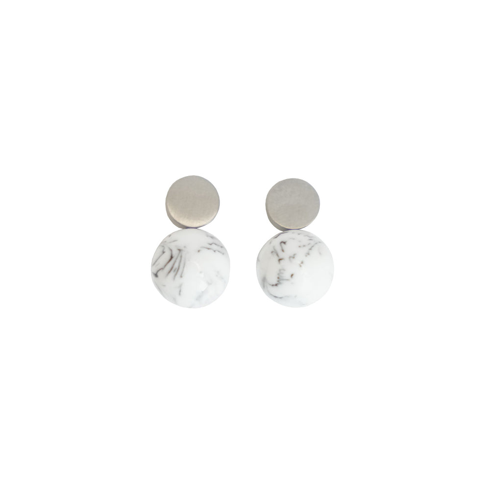 FLAT ROUND AND BALL EARRINGS