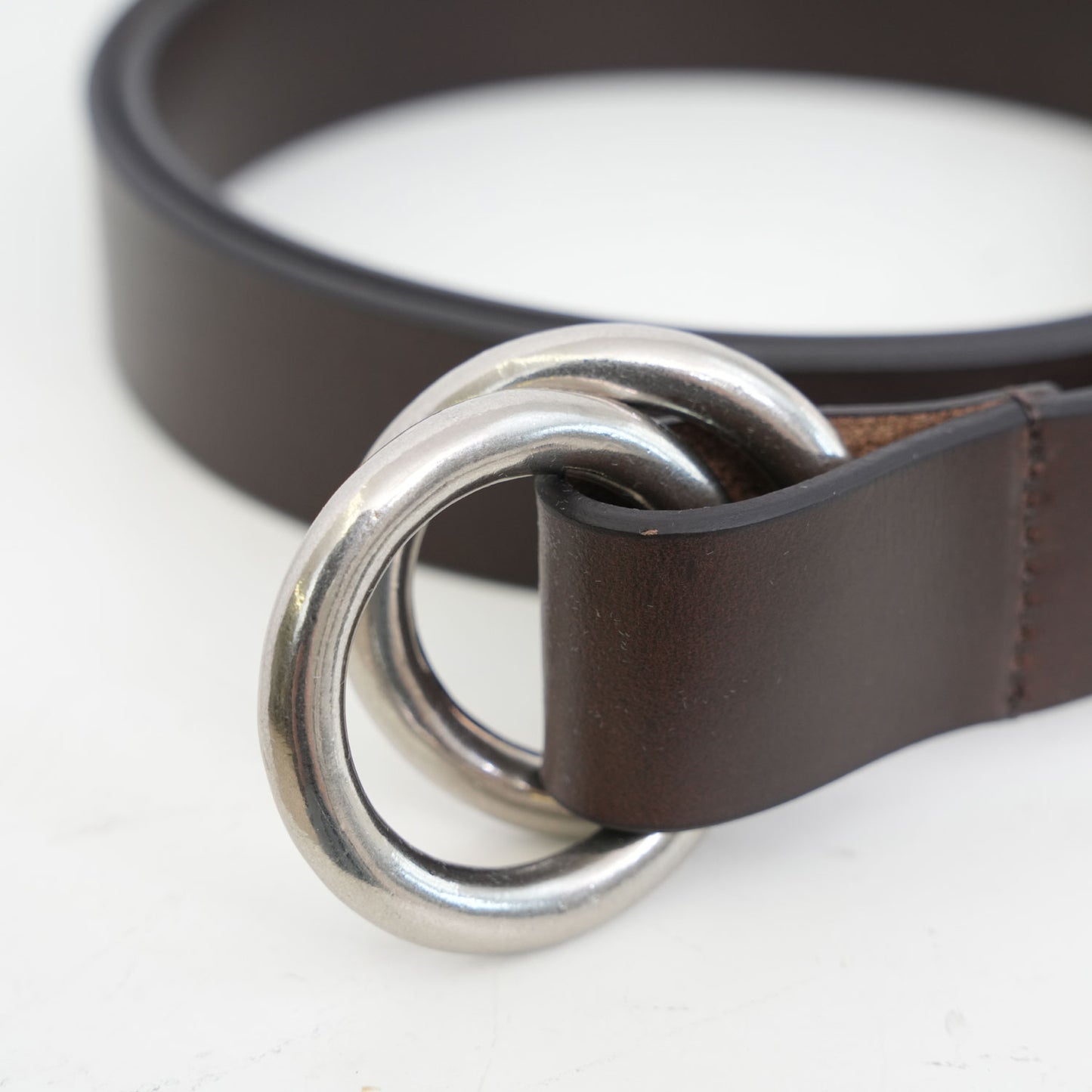 
                  
                    LEATHER RING BELT -BROWN-
                  
                