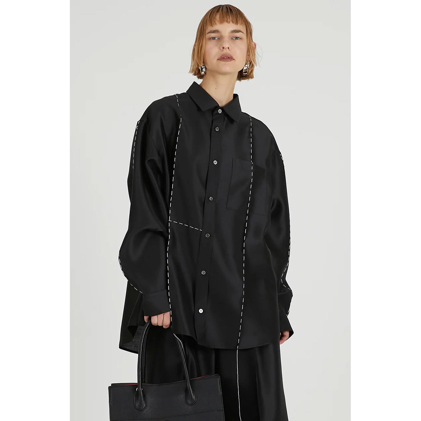 
                  
                    Hand Stitched Shirt-BLACK-
                  
                