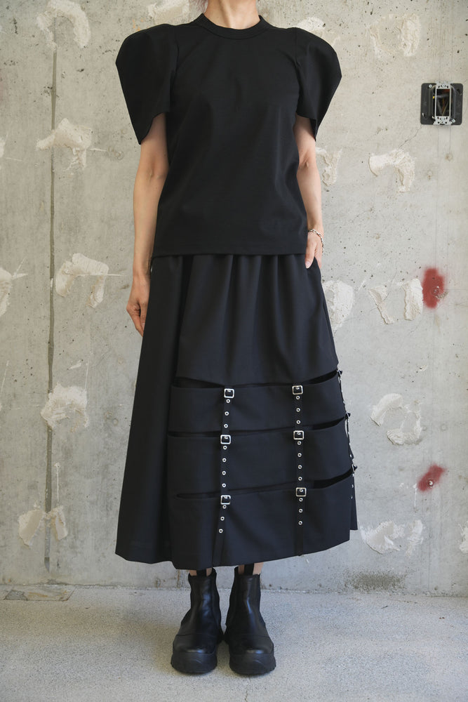 
                  
                    綿ポンチパフスリーブTOPS‐BLACK-
                  
                