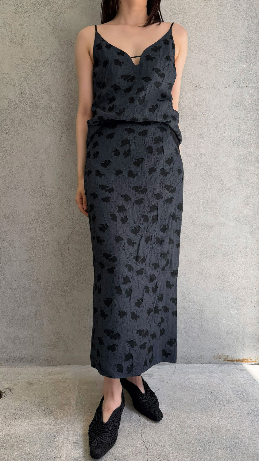 
                  
                    Double Layered Floral Jacquard Skirt
                  
                