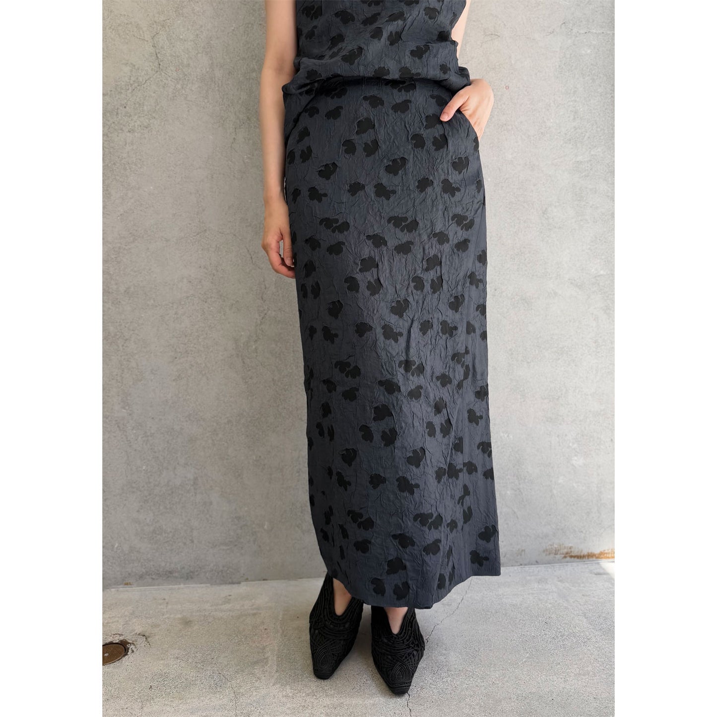 
                  
                    Double Layered Floral Jacquard Skirt
                  
                