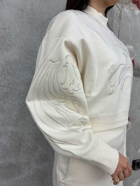 
                  
                    Floral Embroidery Short Sweat Top -LIGHT BLUE-
                  
                