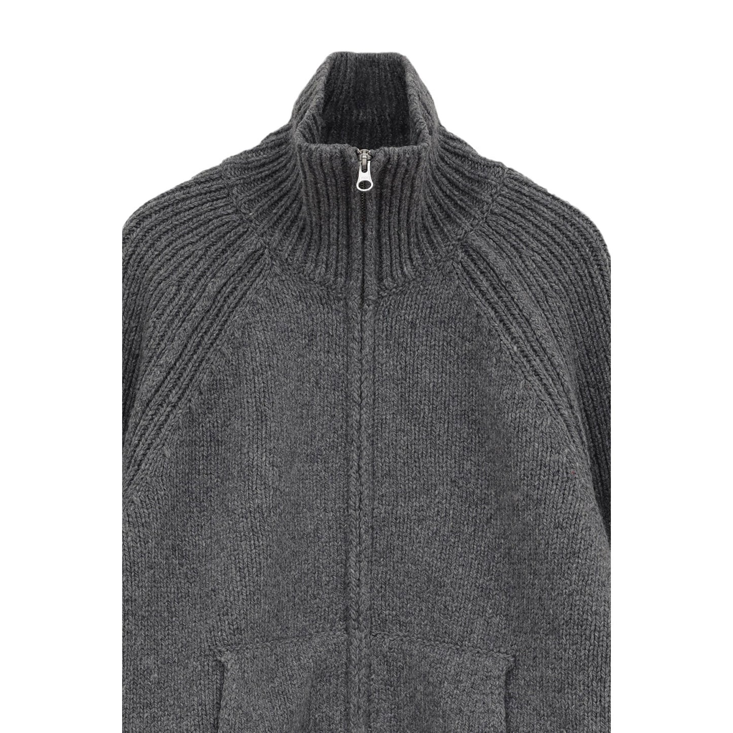 
                  
                    POCKET ZIP KNIT TOPS-GRAY-
                  
                