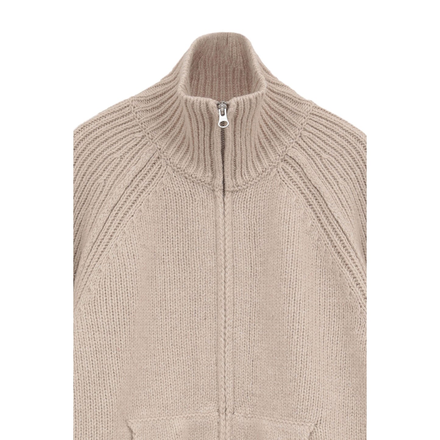 
                  
                    POCKET ZIP KNIT TOPS-GRAY-
                  
                
