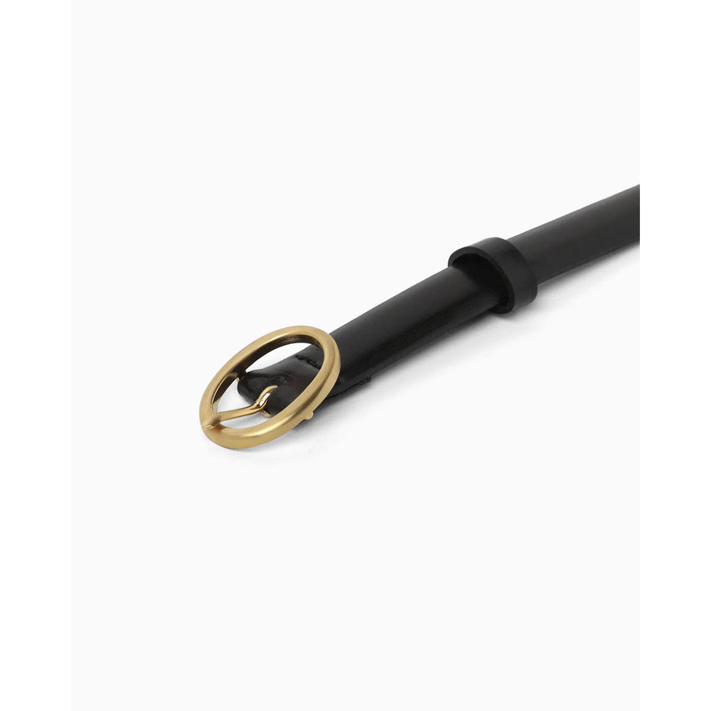 Cow Hide Leather Narrow Belt -BLACK- – OBLIGE