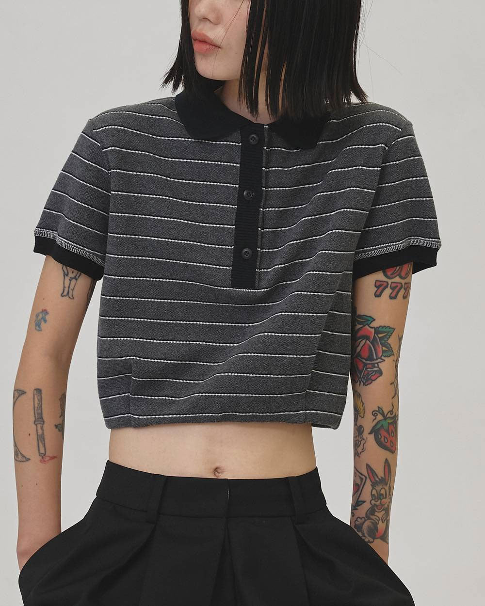 
                  
                    Border Polo Tops -CHOCOLATE-
                  
                