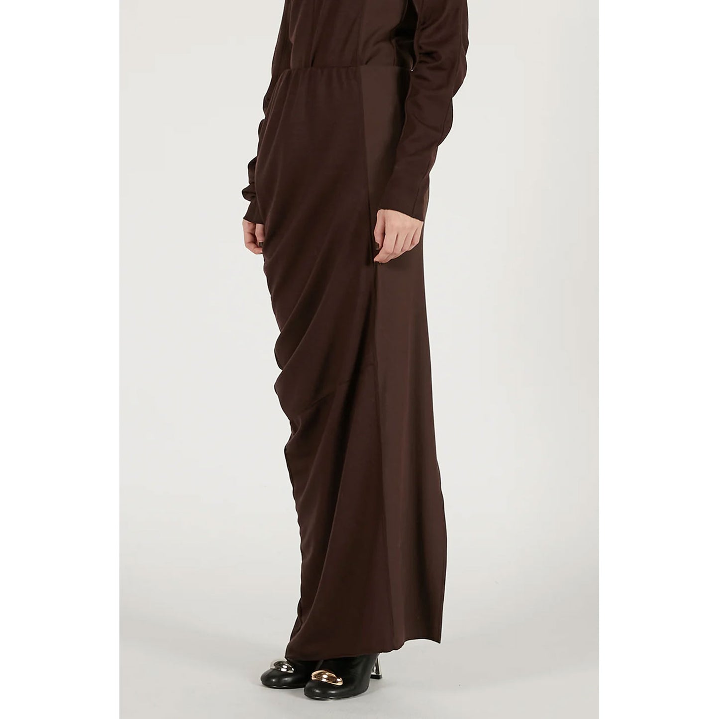 
                  
                    Wool Slouchy Skirt-GREY-
                  
                