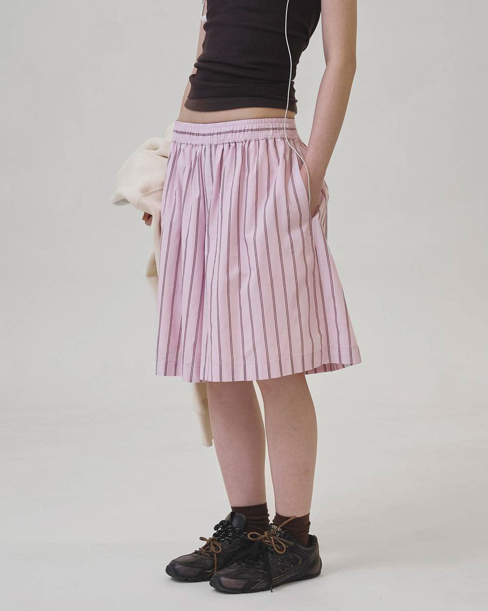 
                  
                    Easy Stripe Halfpants -BABY PINK-
                  
                