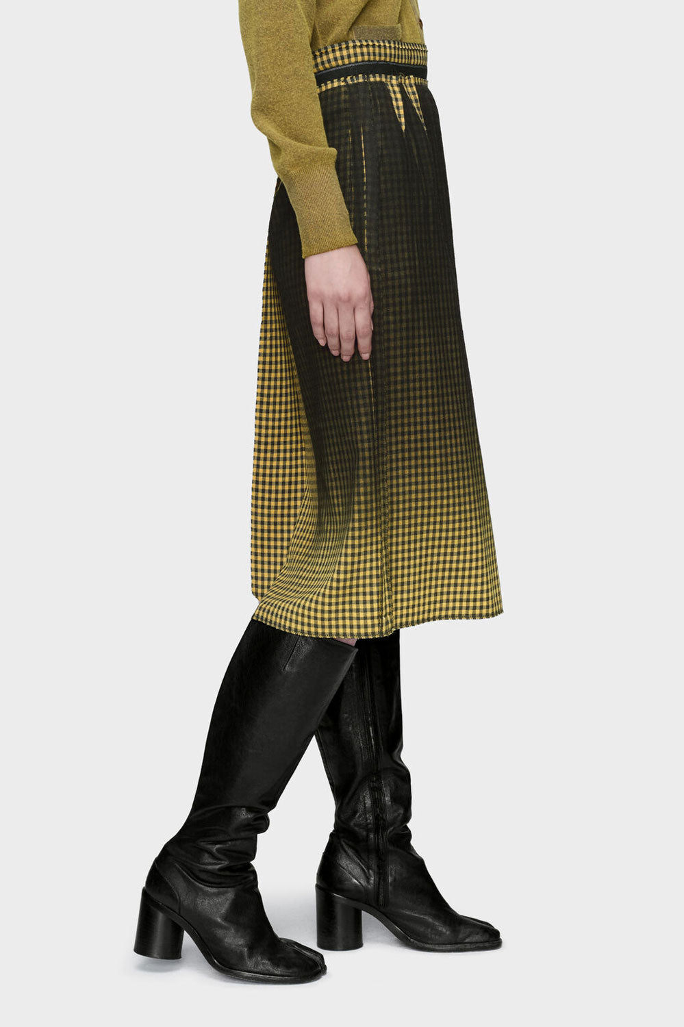 
                  
                    Faded check wool skirt
                  
                