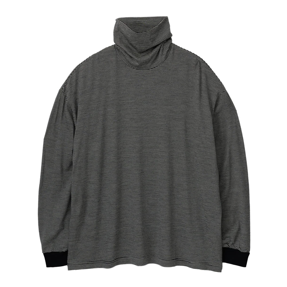 WOOL BORDER L/S TURTLE NECK TEE