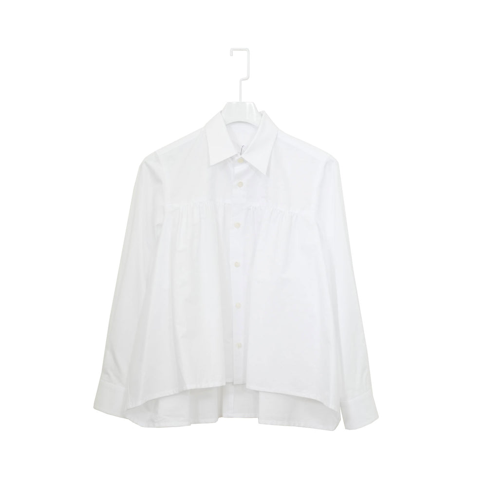 ブロードギャザーシャツ-WHITE-