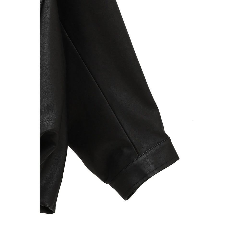 
                  
                    FAKE LEATHER BALLOON JACKET-BLACK-
                  
                