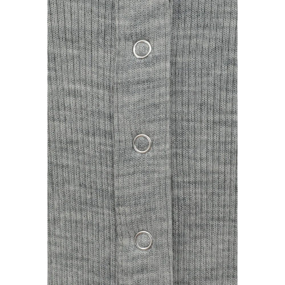 WOOL RIB HOODED TIGHT TOPS -GRAY- – OBLIGE