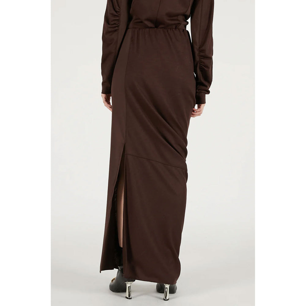 
                  
                    Wool Slouchy Skirt-GREY-
                  
                