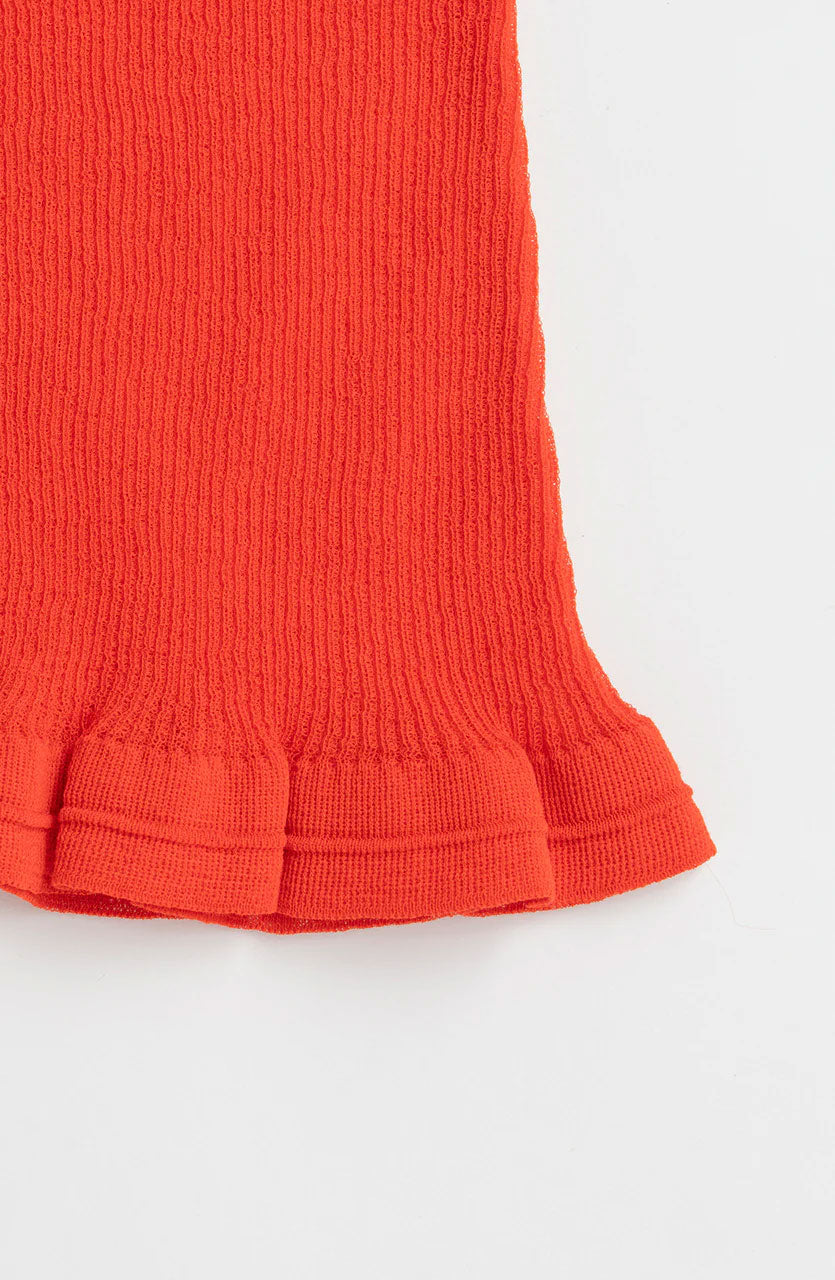 
                  
                    Sheer Rib Frill Hem Knit Tank -BLACK-
                  
                