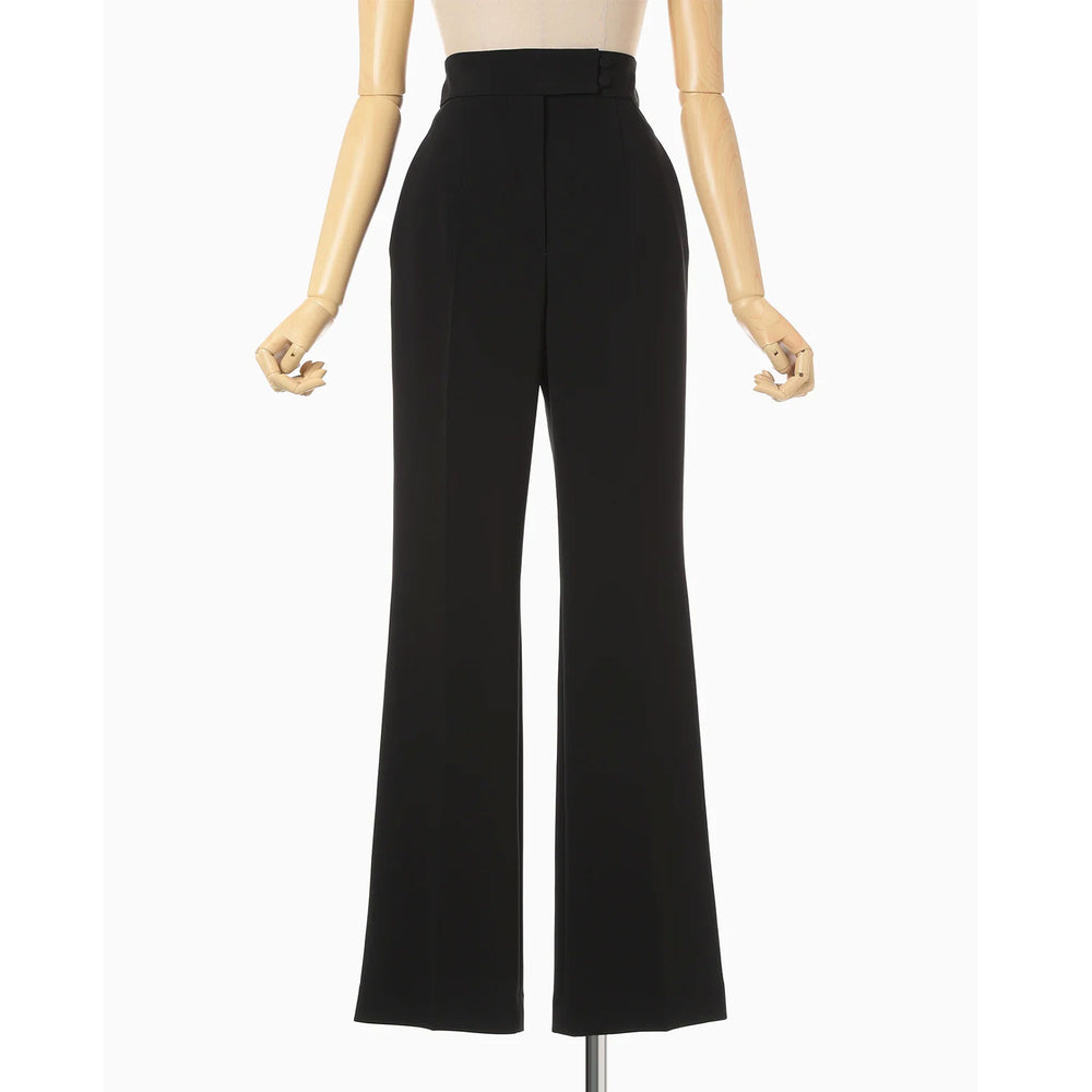 
                  
                    Acetate Polyester High Waisted Center Creased Suit Trousers - black
                  
                