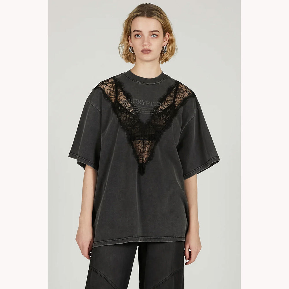 
                  
                    V-Cut Lace Logo Top
                  
                