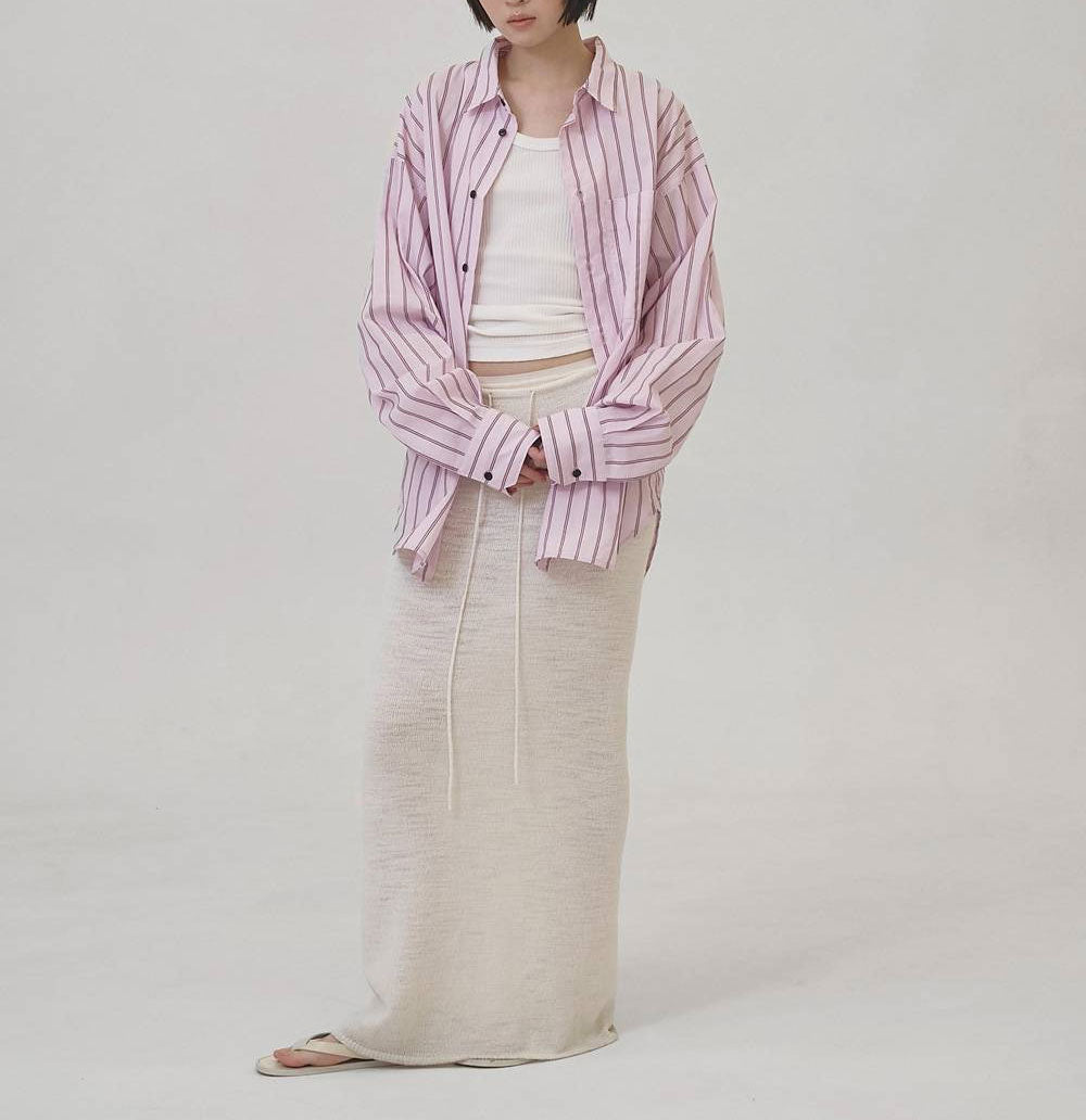 
                  
                    Stripe Pocket Shirts -BABY PINK-
                  
                