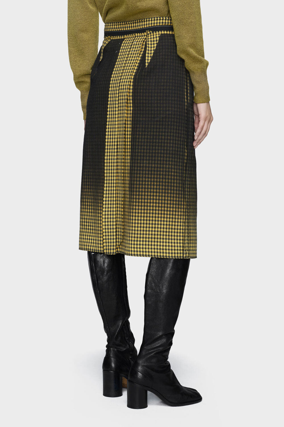 
                  
                    Faded check wool skirt
                  
                