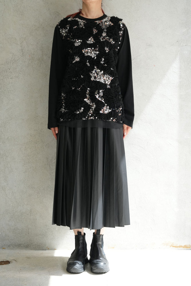 
                  
                    フェイクレザープリーツスカート-BLACK-
                  
                